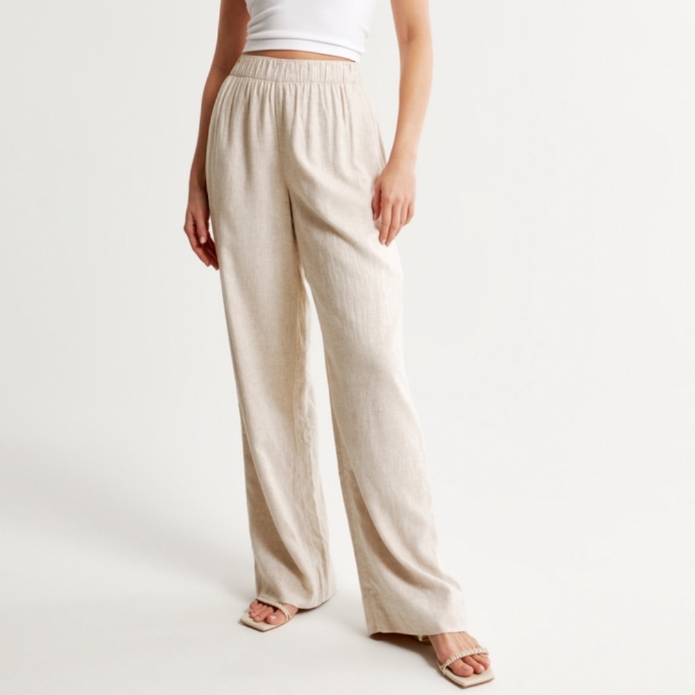 Abercrombie Linen-Blend Pull-On Pant